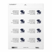 Silhouet van draak - Kies achtergrondkleur Etiket (Full Sheet)