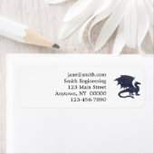 Silhouet van draak - Kies achtergrondkleur Etiket (Insitu)