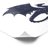 Silhouet van draak - Kies achtergrondkleur Foto Afdruk (Hoek)