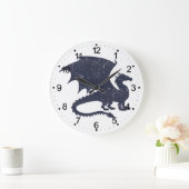 Silhouet van draak - Kies achtergrondkleur Grote Klok (Huis)