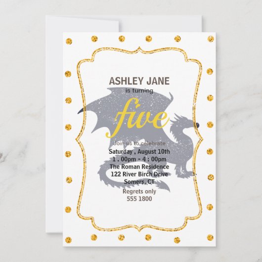 Silhouet van draak - Kies achtergrondkleur Kaart (Voorkant)