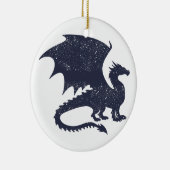 Silhouet van draak - Kies achtergrondkleur Keramisch Ornament (Rechts)