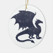 Silhouet van draak - Kies achtergrondkleur Keramisch Ornament (Links)
