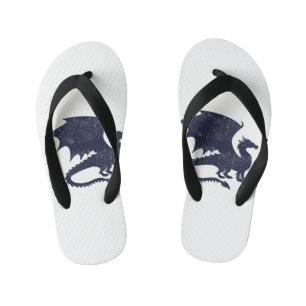 Silhouet van draak - Kies achtergrondkleur Kinder Teenslippers