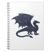 Silhouet van draak - Kies achtergrondkleur Notitieboek (Voorkant)