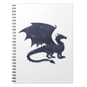 Silhouet van draak - Kies achtergrondkleur Notitieboek
