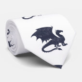 Silhouet van draak - Kies achtergrondkleur Stropdas (Opgerold)