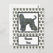 Silhouet van een Afghaanse windhond Bedankt Briefkaart (Voorkant / Achterkant)