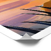 Silhouet van een Afrikaanse dame die Yoga doet bij Poster (Hoek)