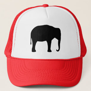 silhouet van een Aziatische olifant Trucker Pet