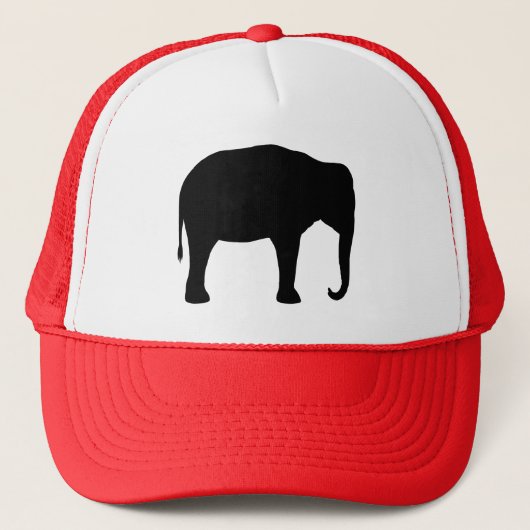 silhouet van een Aziatische olifant Trucker Pet (Voorkant)