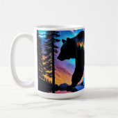 Silhouet van een Beer met Natuur landschap Koffiemok (Links)
