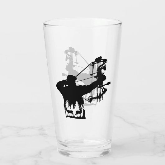 Silhouet van een boogschutter met wildlife scene glas (Achterkant)