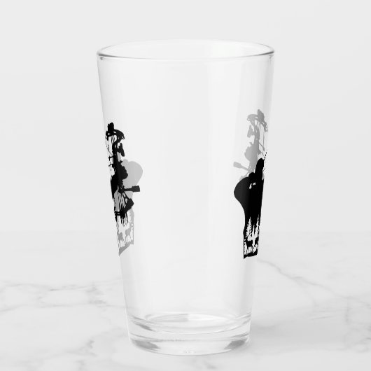 Silhouet van een boogschutter met wildlife scene glas (Rechts)