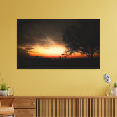 Silhouet van een boom bij zonsondergang canvas afdruk (Insitu (Woonkamer))