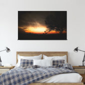 Silhouet van een boom bij zonsondergang canvas afdruk (Insitu (Slaapkamer))