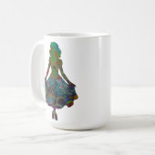 Silhouet van een dame koffiemok (Voorkant links)