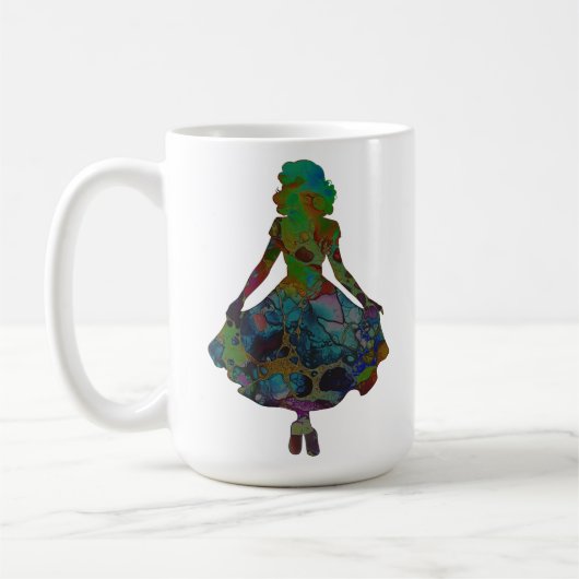 Silhouet van een dame koffiemok (Links)