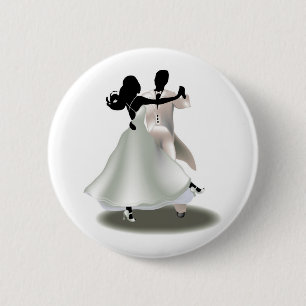 Silhouet van een Dansend Paar Ronde Button 5,7 Cm