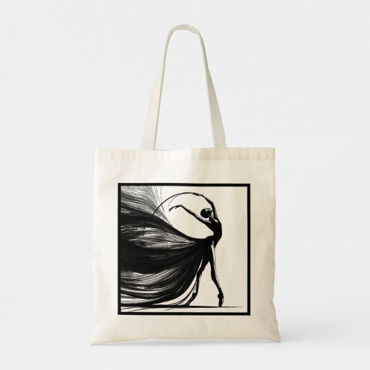 Silhouet van een danser op Pointe Tote Bag (Achterkant)