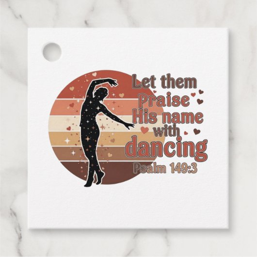 Silhouet van een danser - op Psalm gebaseerd ontwe Bedankjes Labels (Voorkant)