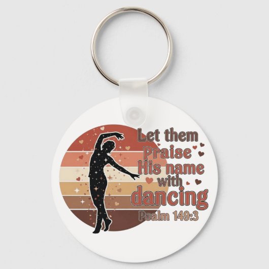 Silhouet van een danser - op Psalm gebaseerd ontwe Sleutelhanger (Voorkant)