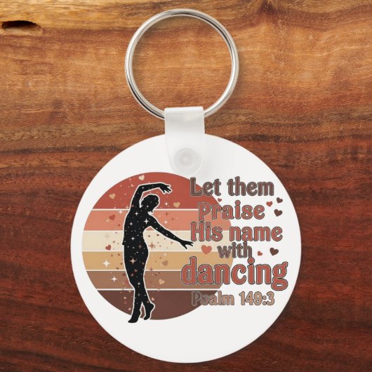 Silhouet van een danser - op Psalm gebaseerd ontwe Sleutelhanger (Voorkant)