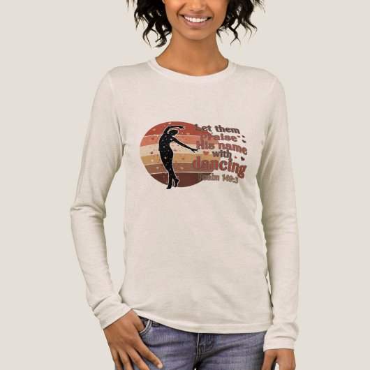 Silhouet van een danser - op Psalm gebaseerd ontwe Tri-Blend Shirt (Voorkant)