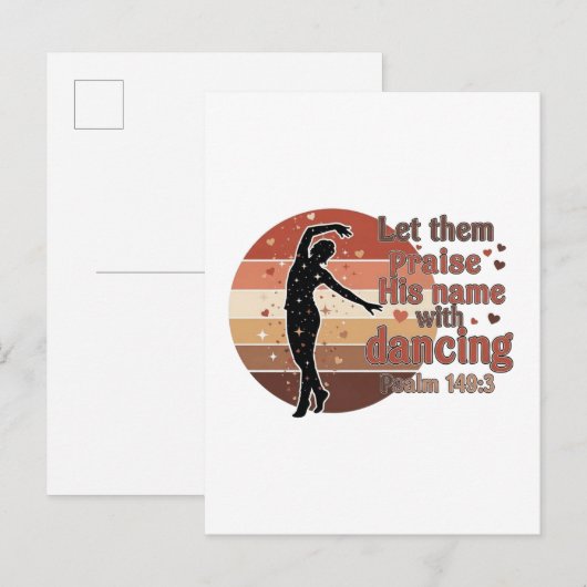 Silhouet van een danser - op Psalm gebaseerd ontwe Uitnodiging Briefkaart (Voorkant / Achterkant)