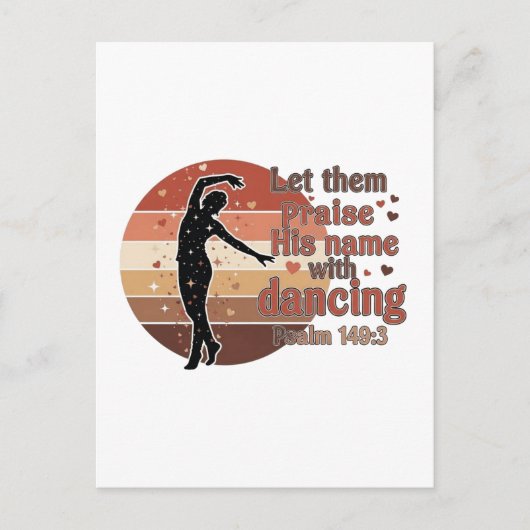 Silhouet van een danser - op Psalm gebaseerd ontwe Uitnodiging Briefkaart (Voorkant)