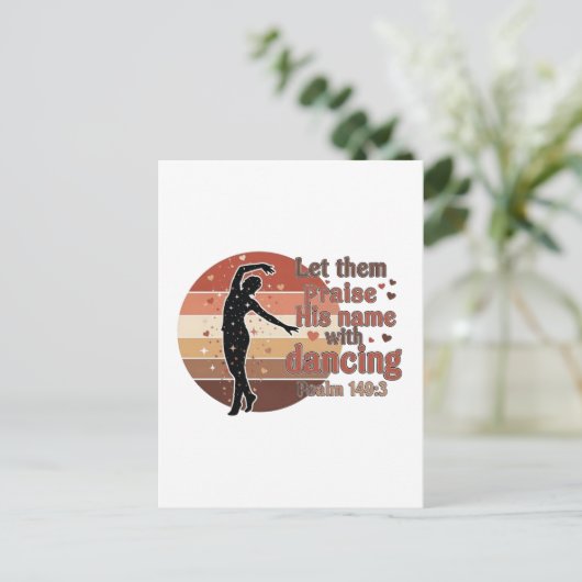 Silhouet van een danser - op Psalm gebaseerd ontwe Uitnodiging Briefkaart (Staand voorkant)