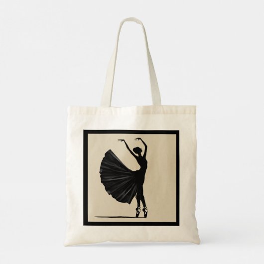 Silhouet van een danser tote bag (Achterkant)
