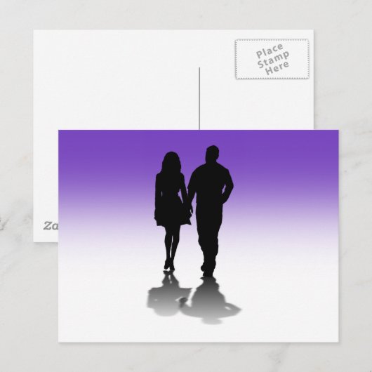 Silhouet van een echtpaar briefkaart (Voorkant / Achterkant)