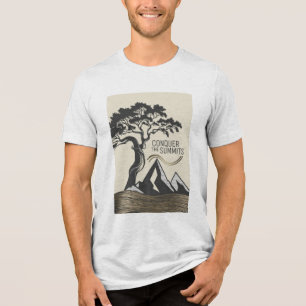 silhouet van een eenzame boom op een heuvel Tri-Blend shirt
