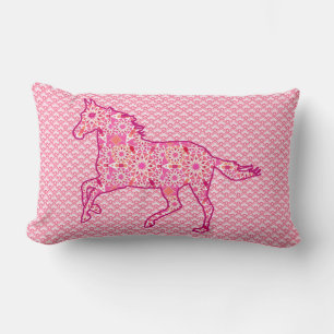 Silhouet van een galopperend paard, Fuchsia en Kor Kussen