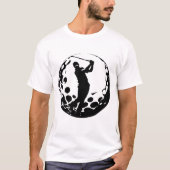 Silhouet van een golfer Swinging T-shirt (Voorkant)