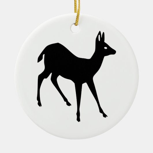 Silhouet van een hert keramisch ornament (Voorkant)