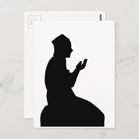 Silhouet van een islamitisch biddend man briefkaart (Voorkant / Achterkant)