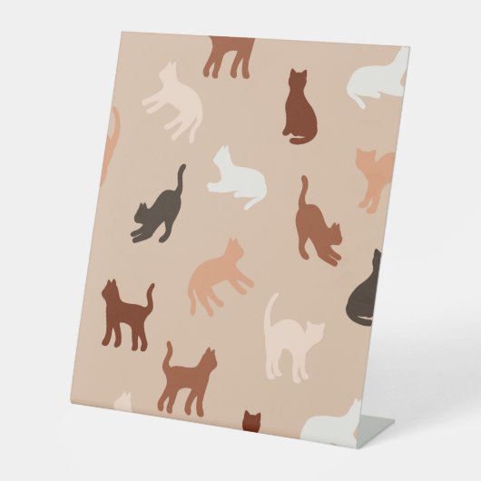 Silhouet van een kat reclamebord met voetstuk (Voorkant)