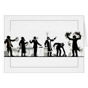 Silhouet van een kerst straat markt