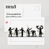 Silhouet van een kerst straat markt briefkaart (Voorkant / Achterkant)