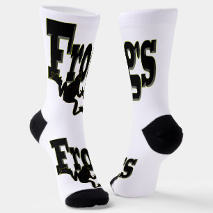 Silhouet van een kikker klimmen in het woord 'kikk sokken