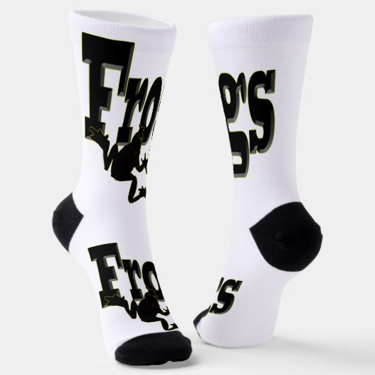 Silhouet van een kikker klimmen in het woord 'kikk sokken (Gebogen)