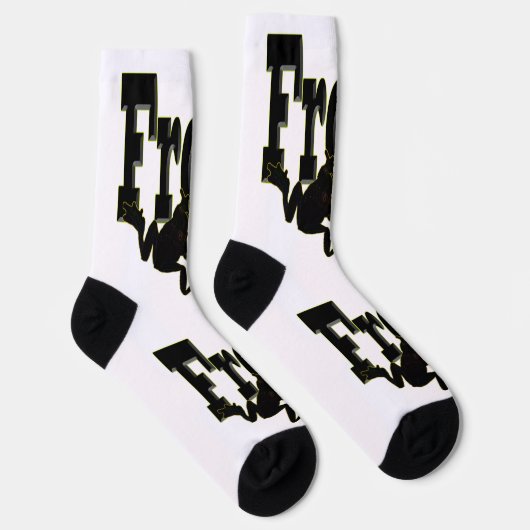 Silhouet van een kikker klimmen in het woord 'kikk sokken (Rechts)