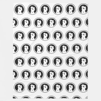 Silhouet van een Lesbisch Paar Kus Fleece Deken