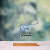Silhouet van een manta rog acryl bord (Neutraal)