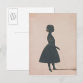 Silhouet van een meisje met een touw briefkaart (Voorkant / Achterkant)