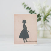 Silhouet van een meisje met een touw briefkaart (Staand voorkant)