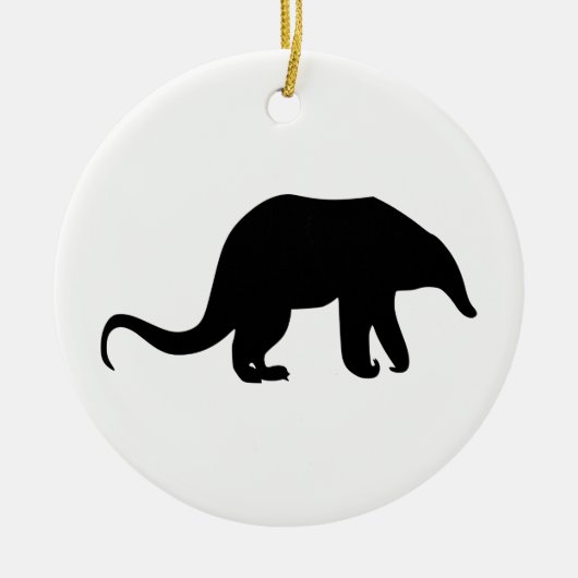 Silhouet van een miereneter keramisch ornament (Voorkant)