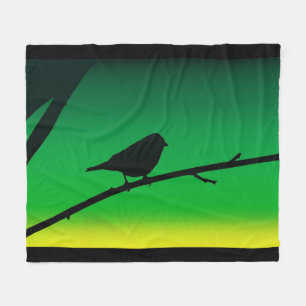 Silhouet van een Mus op Limoneen Fleece Deken